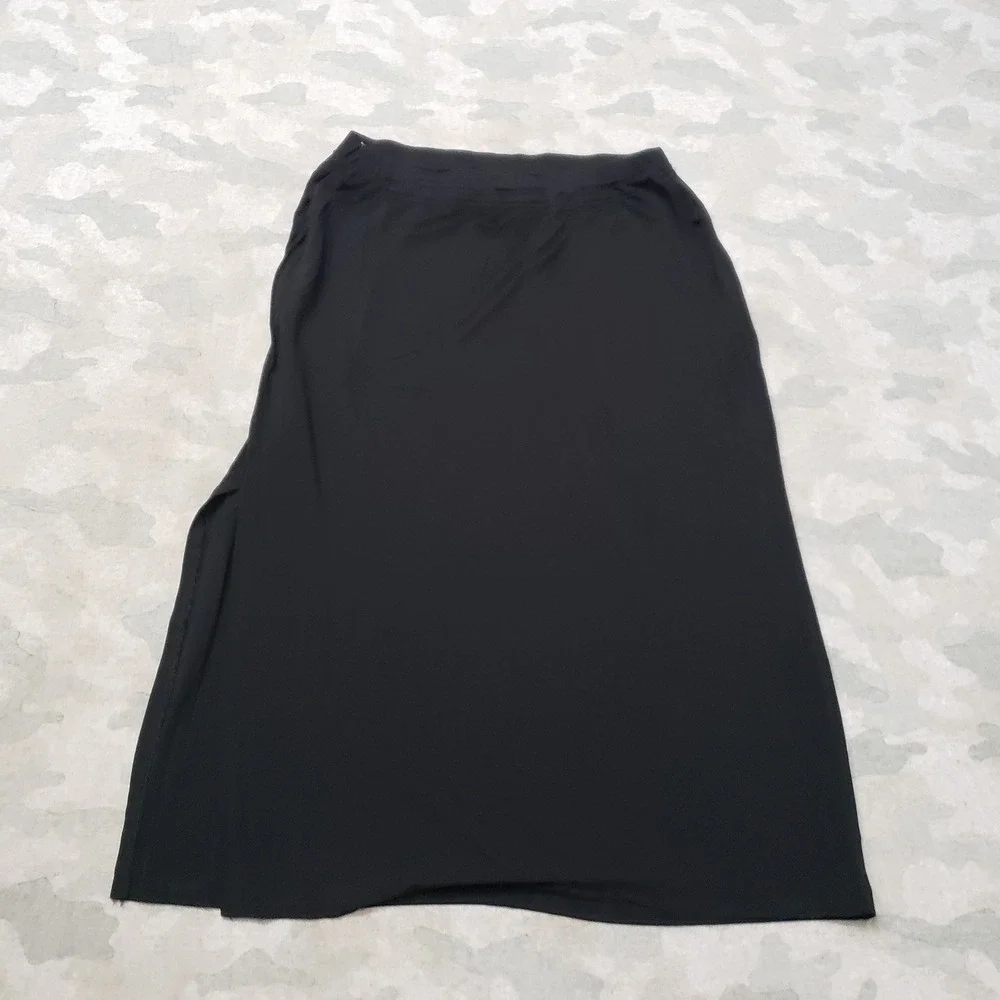 Lauren Ralph Lauren Skirt Womens PM Black Midi Pencil Rayon